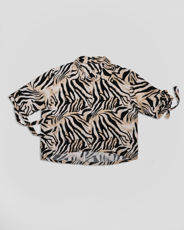 Camisa asimétrica estampado de cebra - Imagen 4