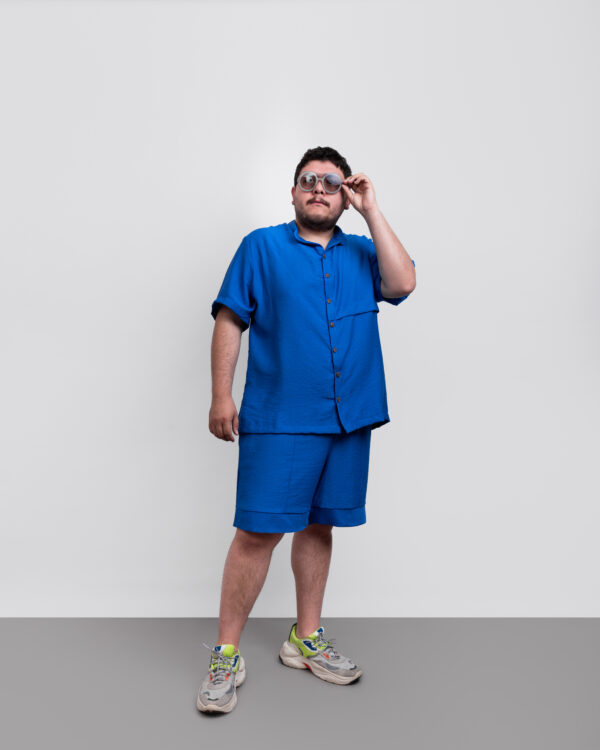 Camisa manga corta azul